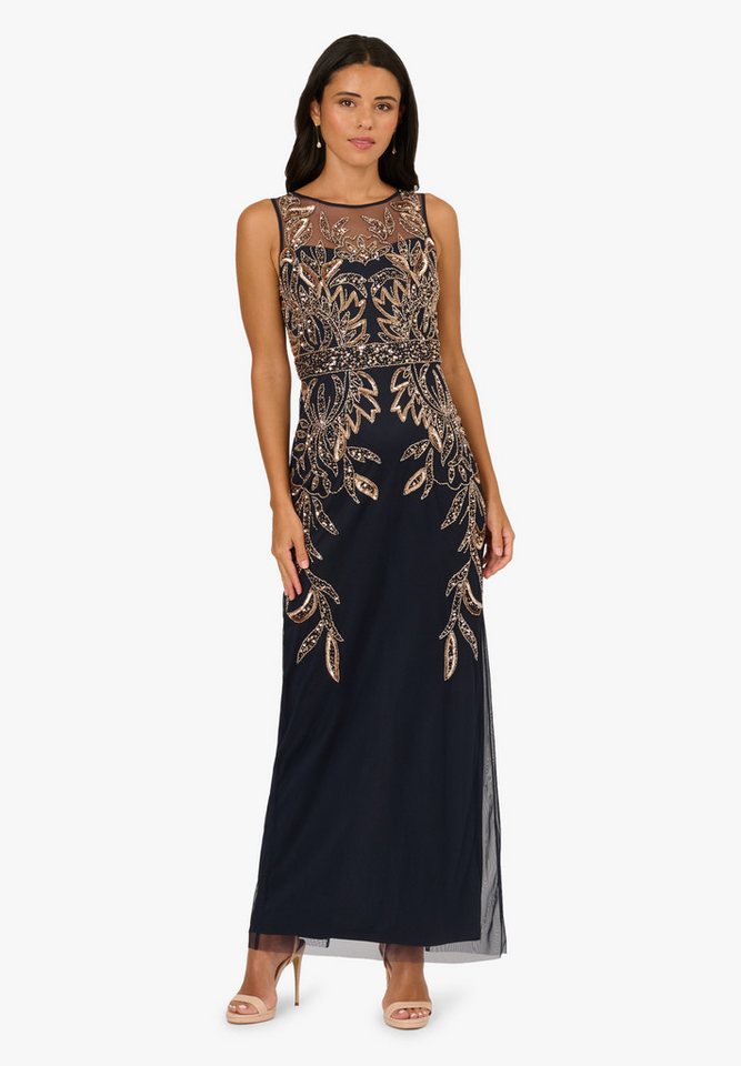 Adrianna Papell Abendkleid Beaded Column Long Dress Glamourös, schimmernd, stilvoll von Adrianna Papell