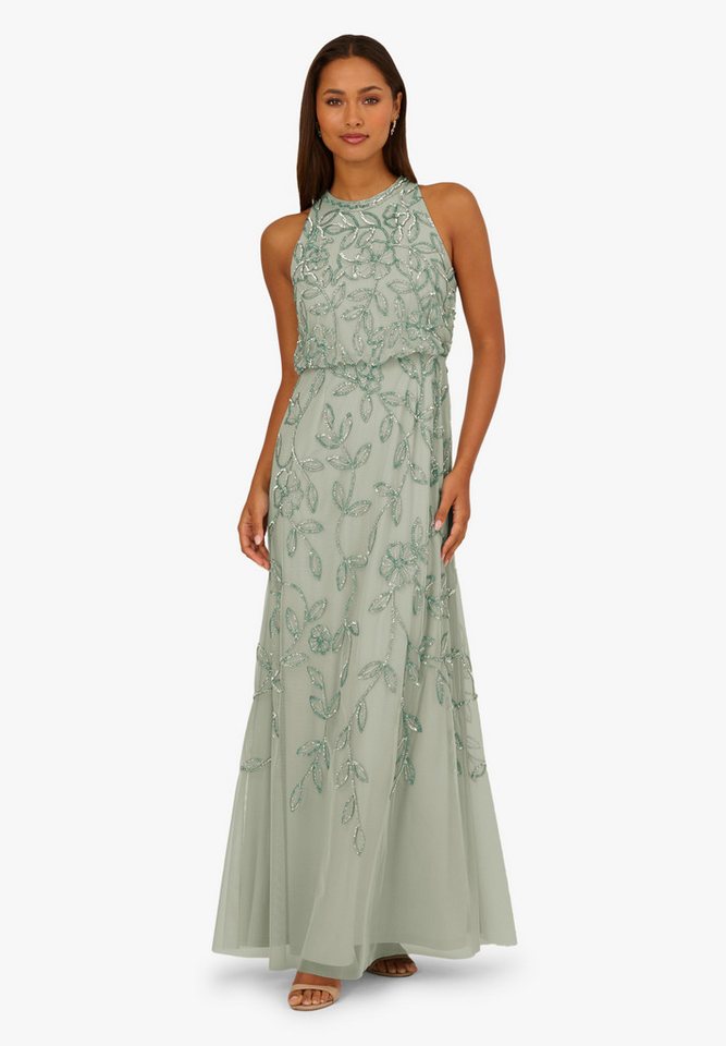 Adrianna Papell Abendkleid Blouson Bead Long Dress Elegantes Meerjungfrauenkleid mit Perlenstickerei von Adrianna Papell