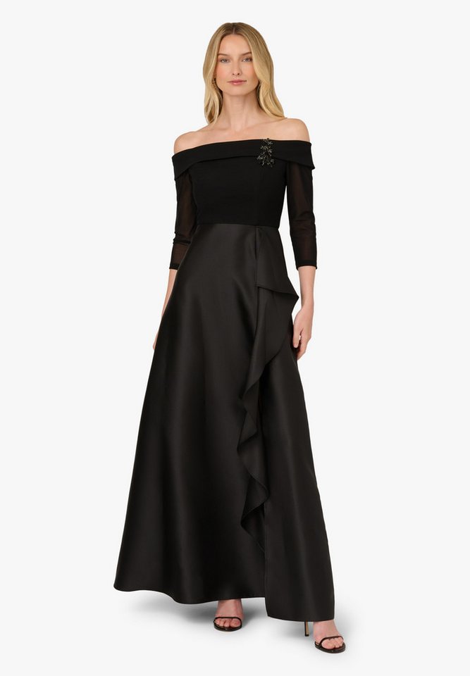 Adrianna Papell Abendkleid Combo Off Shoulder Gown Modernes A-Linien-Kleid aus Mikado von Adrianna Papell