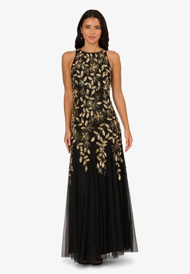 Adrianna Papell Abendkleid Halter Bead Godet Dress Raffiniert und auffällig von Adrianna Papell