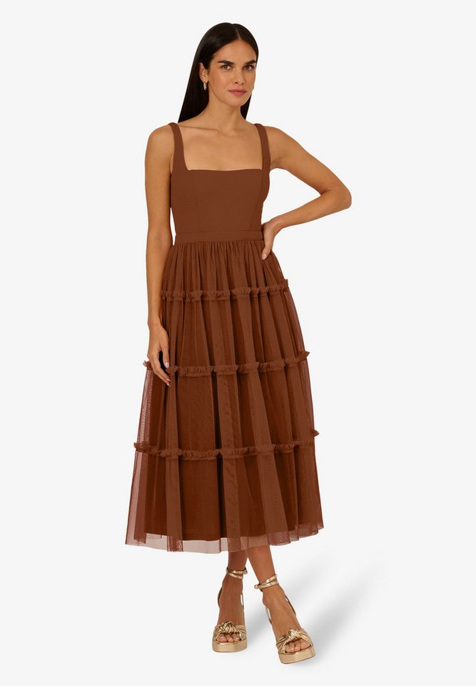 Adrianna Papell Abendkleid Knit and Mesh Midi Dress Glamourös, schimmernd, stilvoll von Adrianna Papell