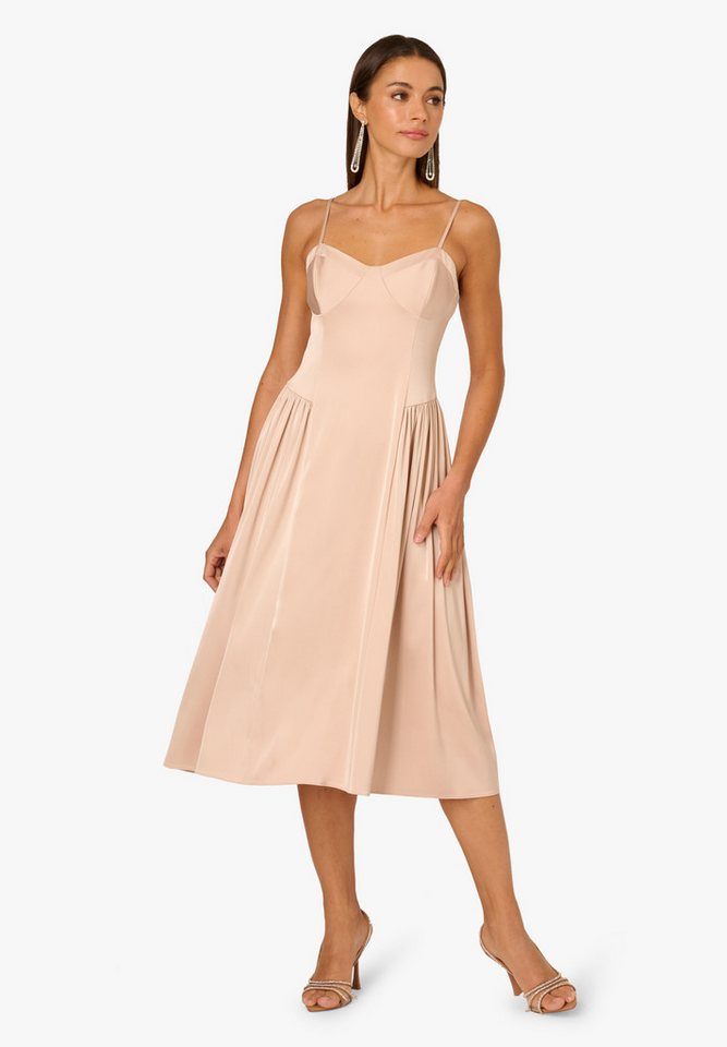 Adrianna Papell Abendkleid Stretch Satin Midi Dress Korsettkleid mit verstellbarem Rücken von Adrianna Papell
