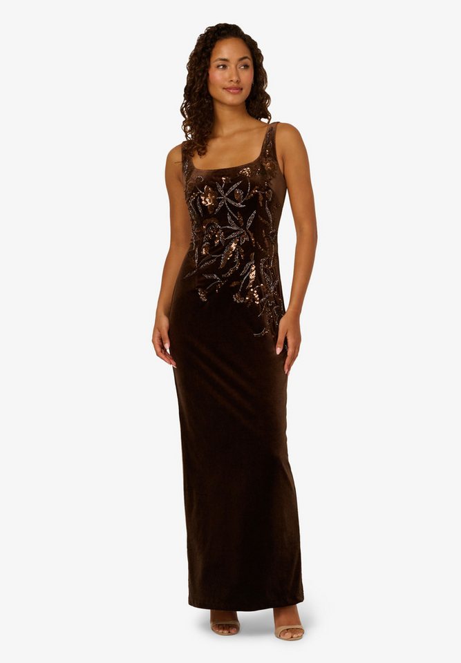 Adrianna Papell Abendkleid Velvet Beaded Long Dress Glamourös, schimmernd, stilvoll von Adrianna Papell