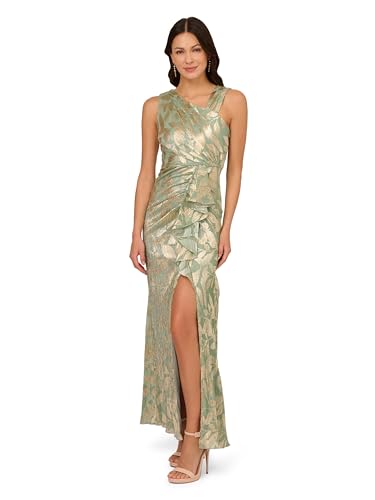 Adrianna Papell Asymmetrisches Damen-Kleid aus Folie, Salbei/Gold, 38 Adrianna Papell Asymmetrisches Damen-Kleid aus Folie, Salbei/Gold, 38 von Adrianna Papell