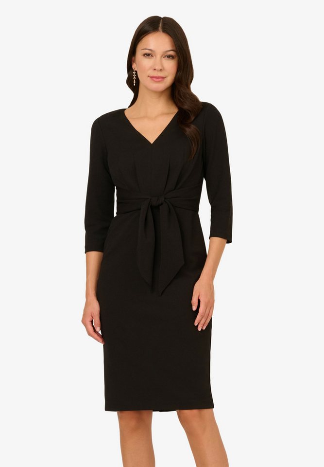 Adrianna Papell Cocktailkleid Tie V Neck Knit Crepe Dress Tailliert, figurbetont, elegant von Adrianna Papell