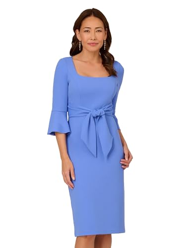 Adrianna Papell Damen Bell Sleeve Tie Front Dress Kleid, Precious Peri, 42 von Adrianna Papell