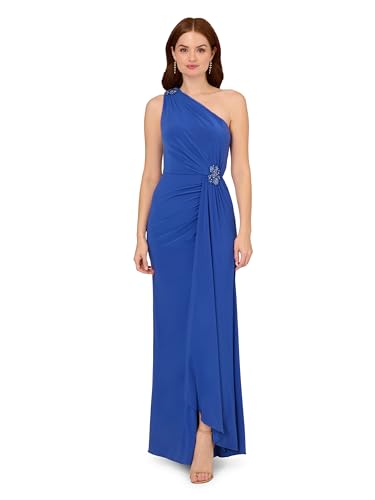 Adrianna Papell Damen Jersey Abendkleid, Brillanter Saphir, 38 von Adrianna Papell