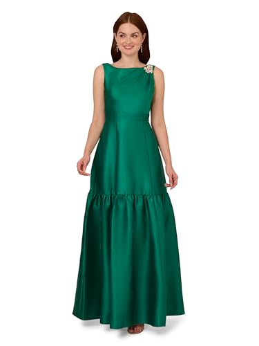 Adrianna Papell Damen Mikado Flounce Shirred Gown Kleid für besondere Anlässe, Lebendiger Smaragd, 48 Adrianna Papell Damen Mikado Flounce Shirred Gown Kleid für besondere Anlässe, Lebendiger Smaragd, 48 von Adrianna Papell