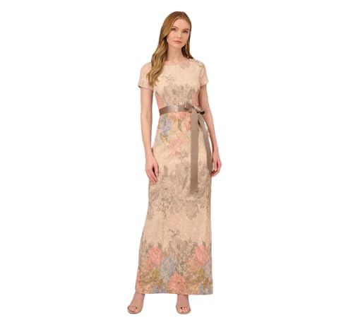 Adrianna Papell Damen Short-Sleeve Floral Matteleasse Column Gown Kleid für besondere Anlässe, Blush Multi, 38 Adrianna Papell Damen Short-Sleeve Floral Matteleasse Column Gown Kleid für besondere Anlässe, Blush Multi, 38 von Adrianna Papell