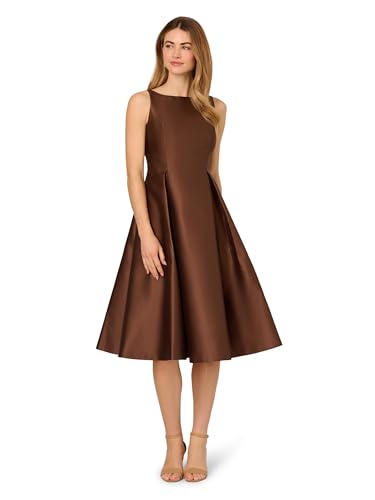 Adrianna Papell Damen Sleeveless Tea Length Dress Kleid für besondere Anlässe, Espresso, 40 von Adrianna Papell