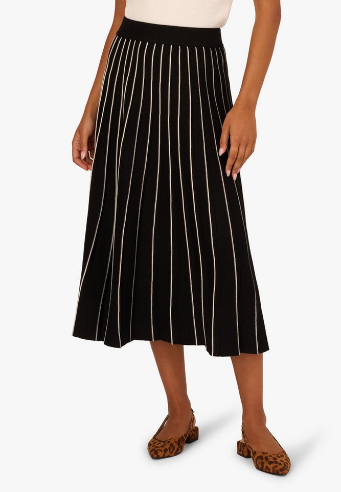 Adrianna Papell Sommerrock Pleated Pinstripe Skirt Alltagstauglicher Komfort, plissierter Midirock von Adrianna Papell