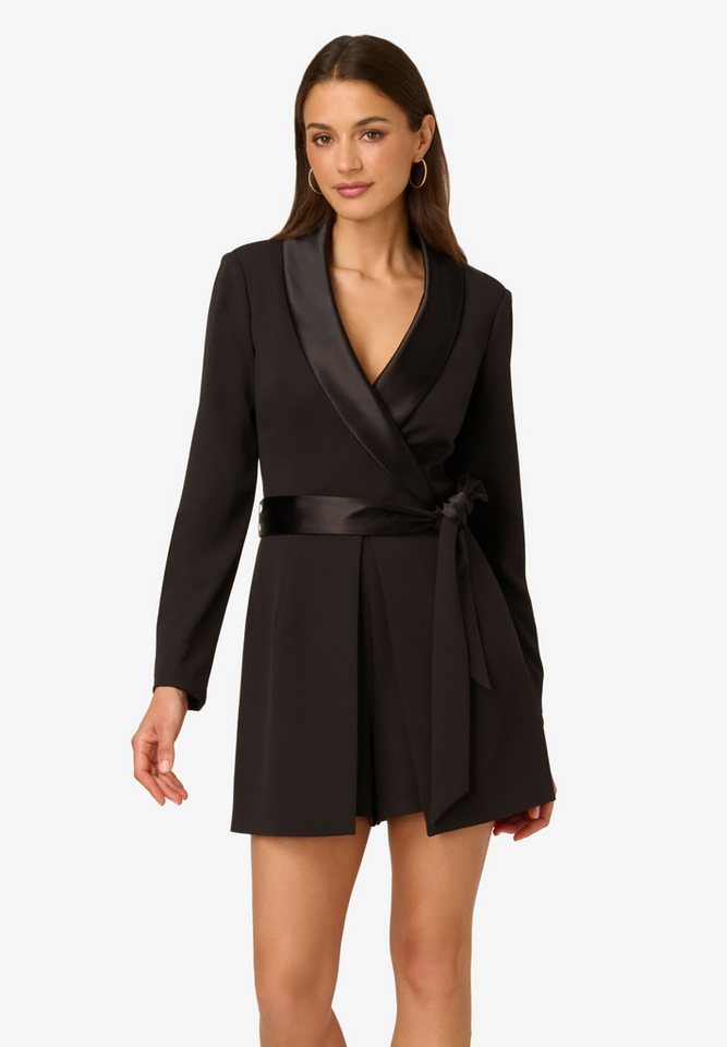 Adrianna Papell Jumpsuit Crepe Romper with Lapel Edel, elegant, zeitlos von Adrianna Papell