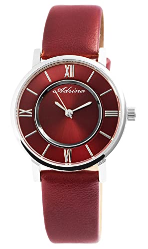 Adrina Damen-Uhr Kunstleder Dornschließe Analog Quarz 1900226 von Adrina