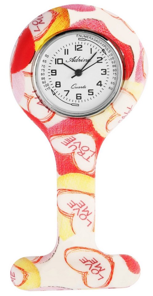 Adrina Quarzuhr AR0017 Adrina Krankenschwesteruhr aus Silikon mit farbenfrohem, Damenuhr Silikon von Adrina