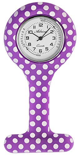 Adrina Unisex – Uhr Krankenschwesteruhr Ansteckuhr Revers Analog Quarz 4100008-006 von Adrina