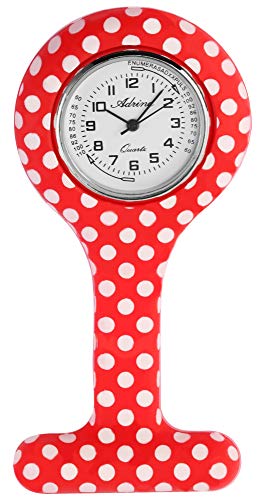 Adrina Unisex – Uhr Krankenschwesteruhr Ansteckuhr Revers Analog Quarz 4100008-001 von Adrina