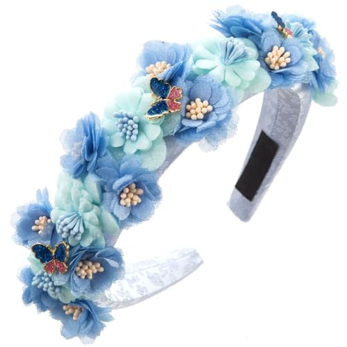 Adrosstoller Brautblumenkrone für Hochzeit, Blumen-Haarbänder, Blumengirlanden, Schmetterling von Adrosstoller