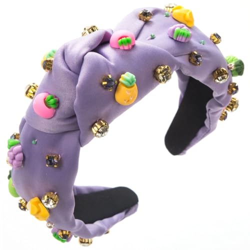 Adrosstoller Modisches, breites geknotetes Haarband mit Strasssteinen, für Mädchen und Gesicht von Adrosstoller