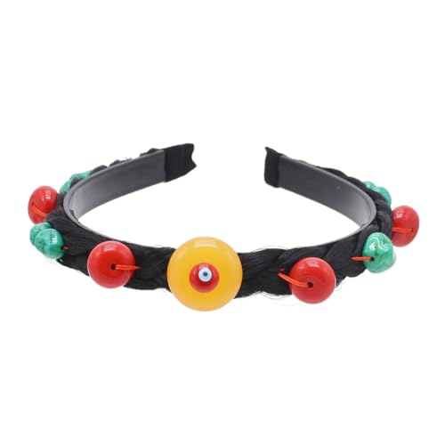 Adrosstoller Tibetischer Stil Haarband mit Simulation Perücken Frau Mädchen Rollenspiel Haarband von Adrosstoller