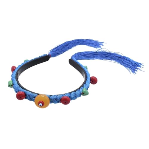 Adrosstoller Tibetischer Stil Haarband mit Simulation Perücken Frau Mädchen Rollenspiel Haarband von Adrosstoller