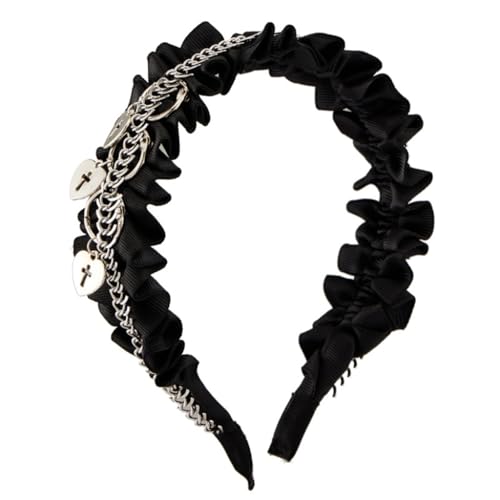Punk Nieten Stirnband Spiked Hair Hoop Gothic Rock Zubehör für Erwachsene Unisex Rock Spiked Kopfbedeckung Zubehör von Adrosstoller