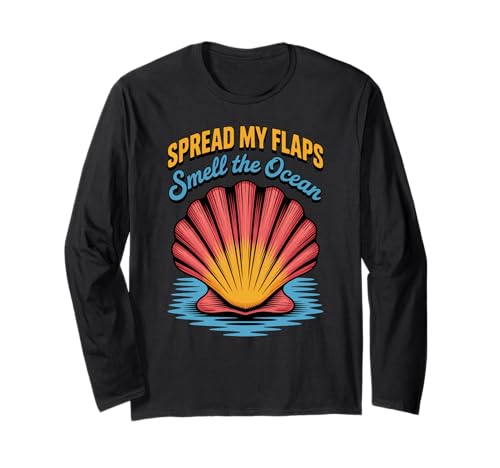 Lustiger Spruch Spread My Flaps Smell The Ocean Humor Women Men Langarmshirt Lustiger Spruch Spread My Flaps Smell The Ocean Humor Women Men Langarmshirt von Adult Beach Joke Seashell Ocean Summer Sarcasm