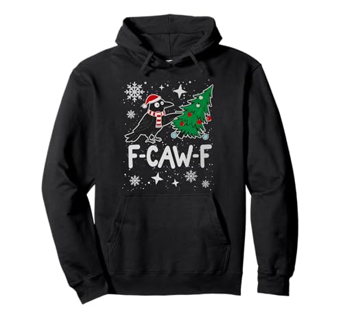 F-CAW-F Weihnachtskrähe Santa Hut Feiertag Rabe Herren Damen Pullover Hoodie von Adult F-CAW-F Christmas Holiday