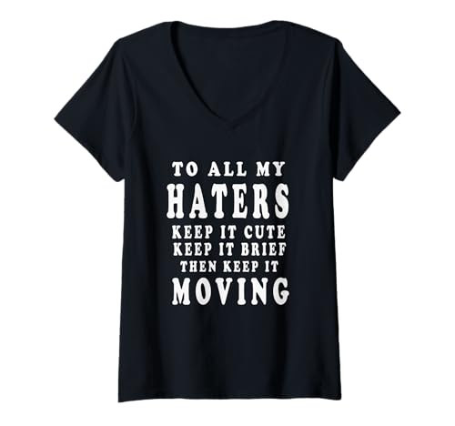 Damen Erwachsene Humor sarkastischer Spruch Haters Groovy T-Shirt mit V-Ausschnitt Damen Erwachsene Humor sarkastischer Spruch Haters Groovy T-Shirt mit V-Ausschnitt von Adult Humor Sarcasti fun
