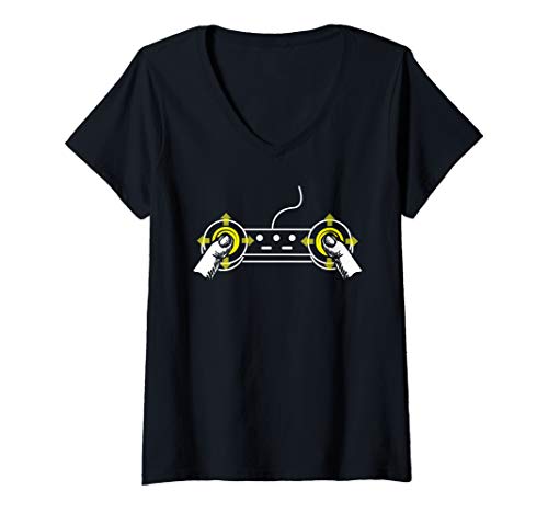 Damen Boobs Game Controller | Funny Female Video Gamer Gift T-Shirt mit V-Ausschnitt Damen Boobs Game Controller | Funny Female Video Gamer Gift T-Shirt mit V-Ausschnitt von Adult Humor Video Game Shirts and Accessories