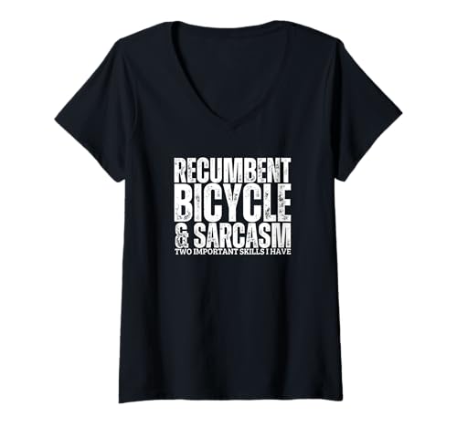 Damen Liegerad und Sarkasmus Lustiges Liegerad T-Shirt mit V-Ausschnitt von Adult Recumbent Bikes Gifts For Men And Women