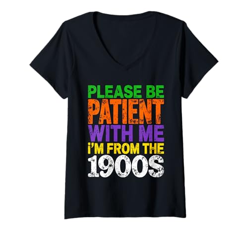 Damen Erwachsene lustige sarkastische Sprüche 1900er Humor T-Shirt mit V-Ausschnitt Damen Erwachsene lustige sarkastische Sprüche 1900er Humor T-Shirt mit V-Ausschnitt von Adulthood 1900s Sarcastic Humor Wear