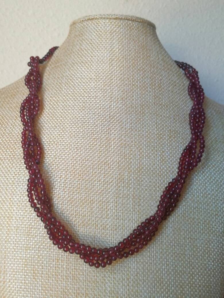 Natürliche Granatgut-Perlenkette, Hochdurchsichtiges Hand-Comeding-Sonderdesign, Mit Goldgefüllter Sterling Silver Closure, Premium-Qualität von AdvancedCollectibles