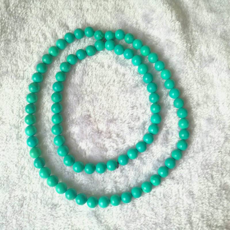 Natürlicher Türkis Halskette, Grün Türkis Unisex Perlenkette, Dezember Birthstone von AdvancedCollectibles