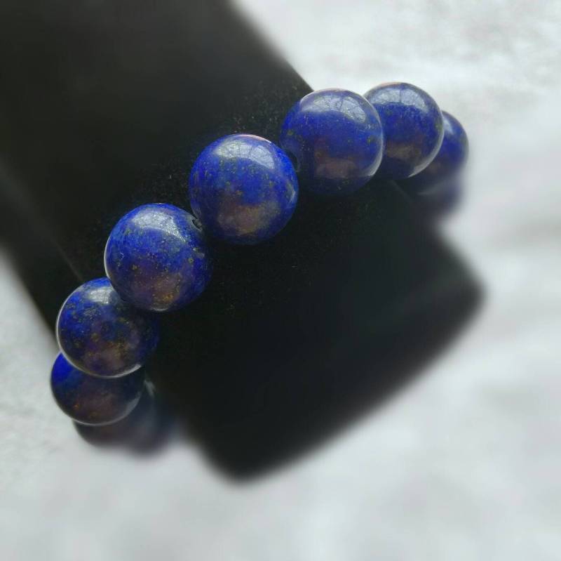 Natural Lapis Lazuli Mit Dzi Gemstone Round Perlenlenbrüstung Vintage von AdvancedCollectibles