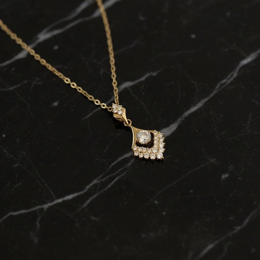 9K Gold Zirkon Anhänger, Elegante Teardrop Halskette Mit Weißem Zirkon, Zierlicher Goldschmuck, Geschenk Für Sie, 9K Massivgold 9K Gold Zirkon Anhänger, Elegante Teardrop Halskette Mit Weißem Zirkon, Zierlicher Goldschmuck, Geschenk Für Sie, 9K Massivgold von Advantia