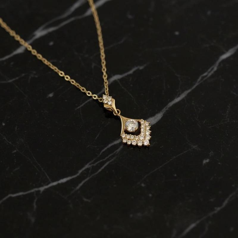 9K Gold Zirkon Anhänger, Elegante Teardrop Halskette Mit Weißem Zirkon, Zierlicher Goldschmuck, Geschenk Für Sie, 9K Massivgold 9K Gold Zirkon Anhänger, Elegante Teardrop Halskette Mit Weißem Zirkon, Zierlicher Goldschmuck, Geschenk Für Sie, 9K Massivgold von Advantia