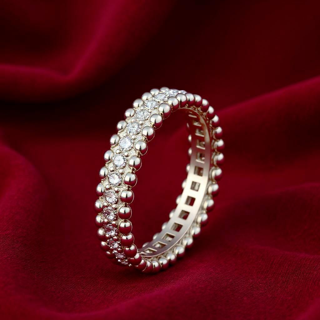 sterling Silber Moissanite Eternity Ring, Perlenring Mit Edelsteinen, Einzigartiger Ehering, Jubiläumsgeschenk Für Sie, Massiv sterling Silber Moissanite Eternity Ring, Perlenring Mit Edelsteinen, Einzigartiger Ehering, Jubiläumsgeschenk Für Sie, Massiv von Advantia