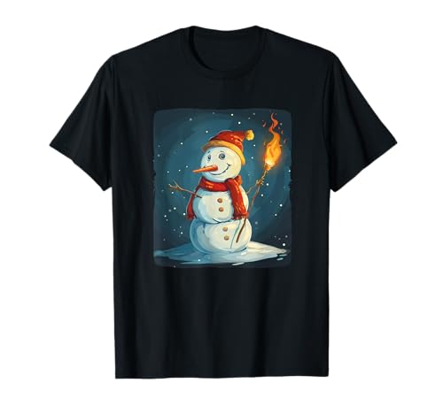 Feuriger Fackel-Schneemann für EIN frostiges Winterabenteuer T-Shirt von Adventure Snowman with Torch