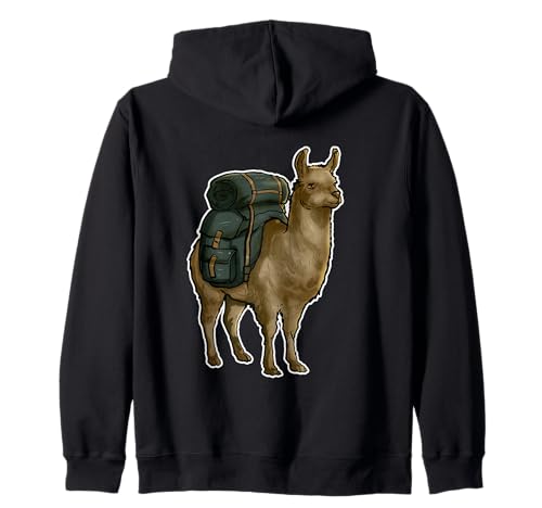 Lama Wanderrucksack Adventure Explorer Kapuzenjacke von Adventure Trek Camping Llama Backpacking