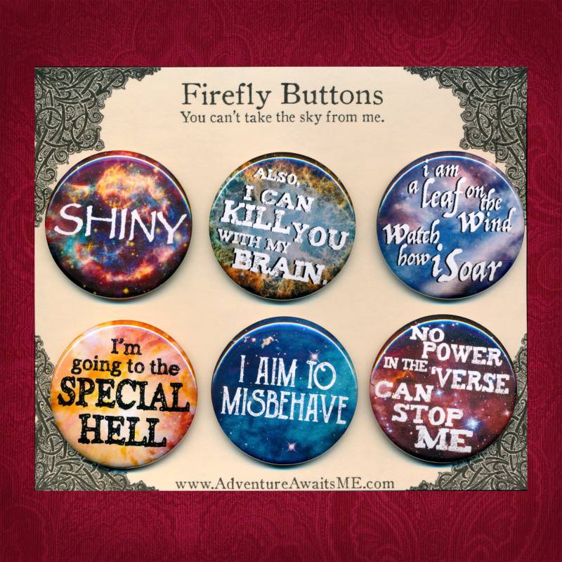 Firefly Buttons - Button Glänzendes Blattwind Käpt'n Mal Malcolm Reynolds Kaylee Wash Schäferbuch Universum Zielen Darauf Ab Besondere Hölle Zu Firefly Buttons - Button Glänzendes Blattwind Käpt'n Mal Malcolm Reynolds Kaylee Wash Schäferbuch Universum Zielen Darauf Ab Besondere Hölle Zu von AdventureAwaitsUs