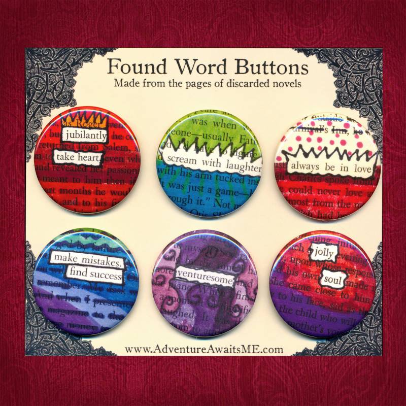 Jubilantly Schmieden Wort Set - Buchseiten Recycelt Pins Abzeichen Erfolg Liebe Leser Schriftsteller Bibliothekar Englisch Lehrer Autor Nerd Humor von AdventureAwaitsUs