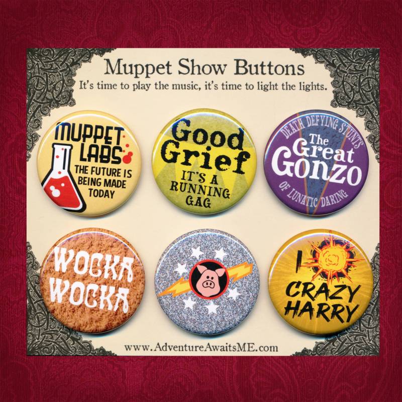 The Muppet Show Button Set - Fan Art Tv Pin Abzeichen Pinback Muppet Labs Kermit Fozzie Wocka Gonzo Schweinchen Im Weltraum Verrückter Harry von AdventureAwaitsUs