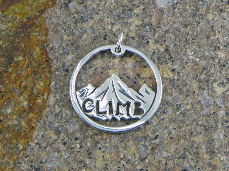 Anhänger Climb Mountain, 925 Silber - Klettern I'm Climber Jewels Made in Italy Anhänger Climb Mountain, 925 Silber - Klettern I'm Climber Jewels Made in Italy von AdventureJewel