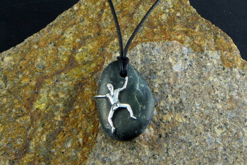 Boulder Girl Anhänger, 925 Silber - Kletterer Made in Italy von AdventureJewel