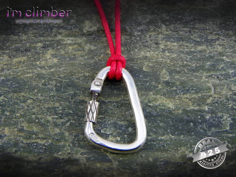 Großer Karabiner-Anhänger 925 Silber - Made in Italy von AdventureJewel