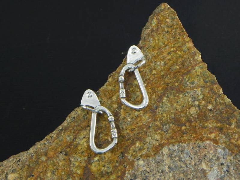 Karabiner + Spieß - 925 Silber Kletterohrringe Große Größe ~ Made in Italy Karabiner + Spieß - 925 Silber Kletterohrringe Große Größe ~ Made in Italy von AdventureJewel