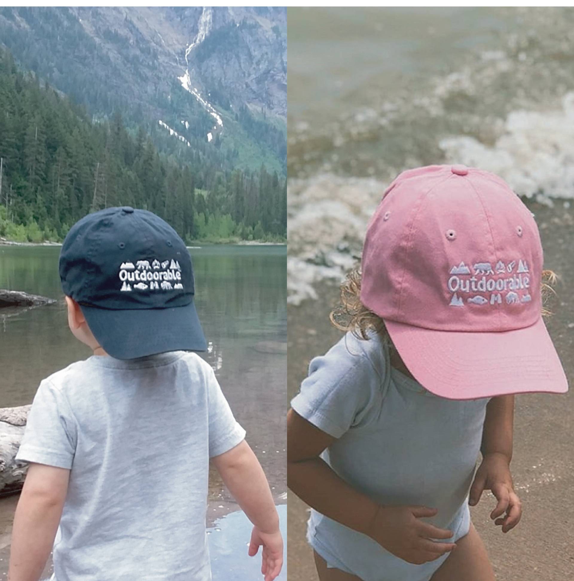 Outdoorable | 3 Farben - Kleinkind, Baseballmütze, Camping, Wandern, Berge, Kleinkind-Jungenmütze, Kleinkind-Mädchenmütze, Mädchenmütze von AdventurePeakSupply