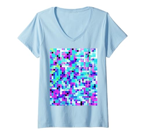 Damen Gegner Anti-Fazial-Erkennung Gesichtsbilddetektor T-Shirt mit V-Ausschnitt Damen Gegner Anti-Fazial-Erkennung Gesichtsbilddetektor T-Shirt mit V-Ausschnitt von Adversarial Anti-Facial Recognition Image Cameras