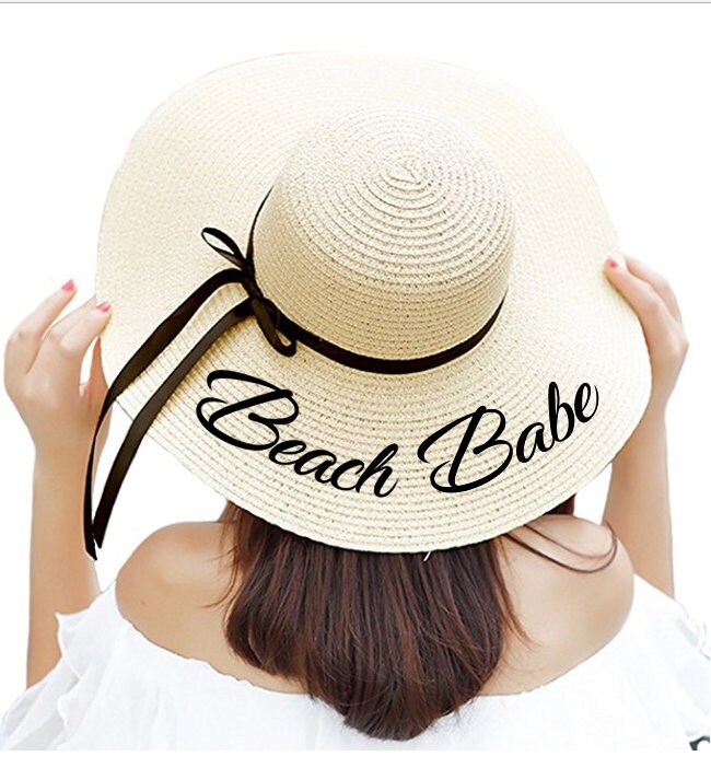 Personalisierter Floppy Strandhut Strand Braut Flitterwochen Geschenk Personalisierter Floppy Strandhut Strand Braut Flitterwochen Geschenk von Adversitgifts