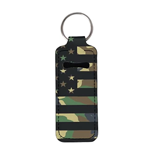 Advocator Chapstick Halter Schlüsselanhänger Lippenstift Ärmel Mädchen Frauen Lippenbalsam Tragbare Tasche Lipgloss Tube Halter Clip-on Reise Zubehör, Grüne Flagge Camo, Einheitsgröße von Advocator